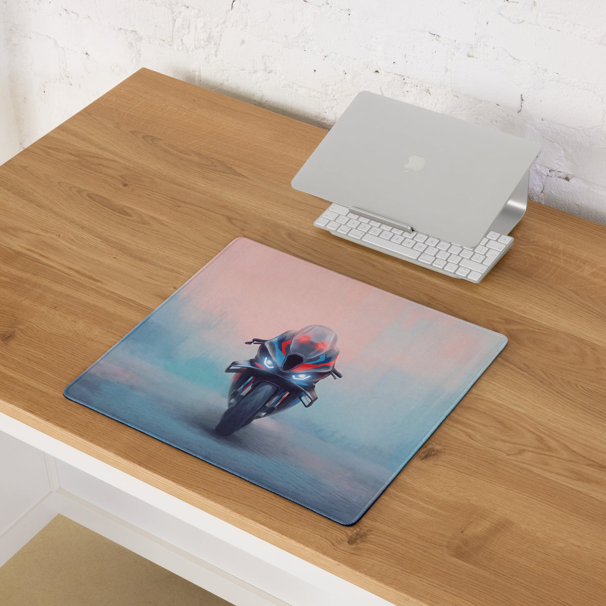 BMW M1000RR Inspired Extra Large Desk Pad, Motorsport Blue and Red Gamer Mousepad