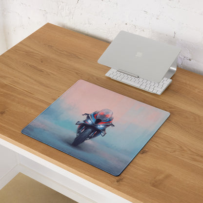 BMW M1000RR Inspired Extra Large Desk Pad, Motorsport Blue and Red Gamer Mousepad