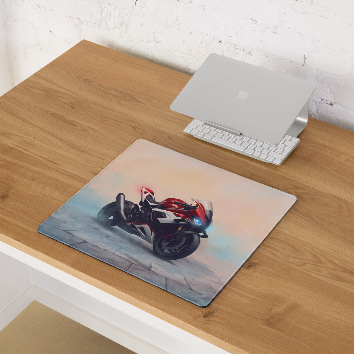 BMW S1000RR Inspired Premium Gaming Mouse Pad, Red and White Superbike Workspace Mat