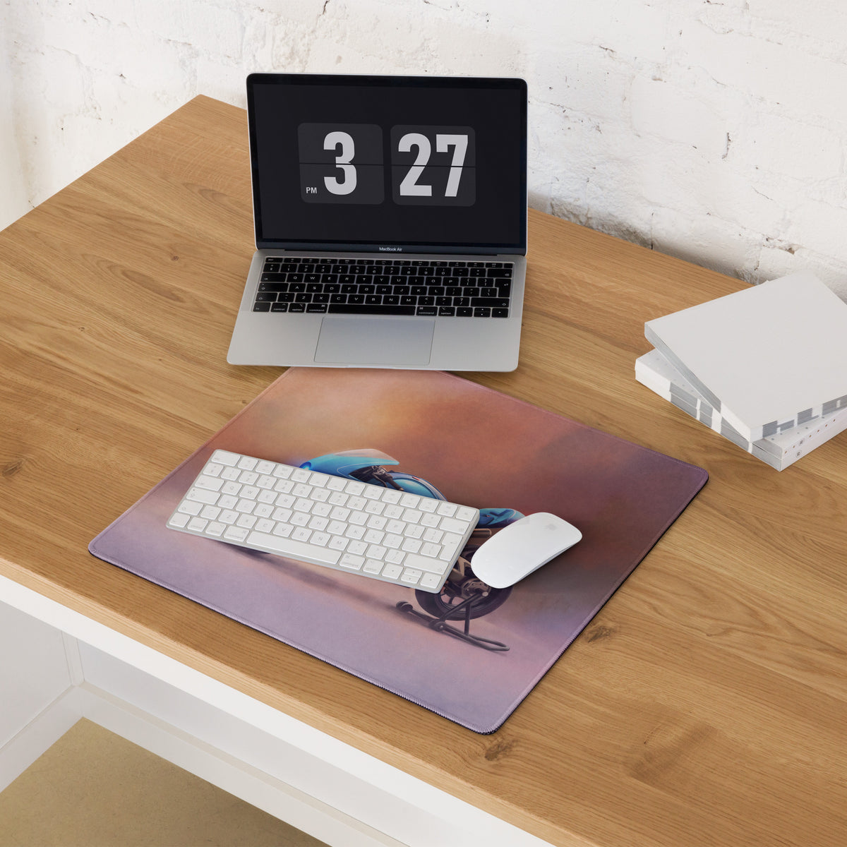Bugatti Concept Bike Inspired Oversized Gaming Mouse Pad, Ocean Blue Sportbike Desk Protector