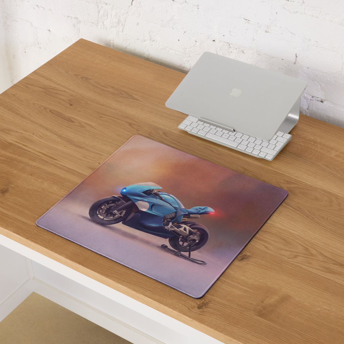 Bugatti Concept Bike Inspired Oversized Gaming Mouse Pad, Ocean Blue Sportbike Desk Protector