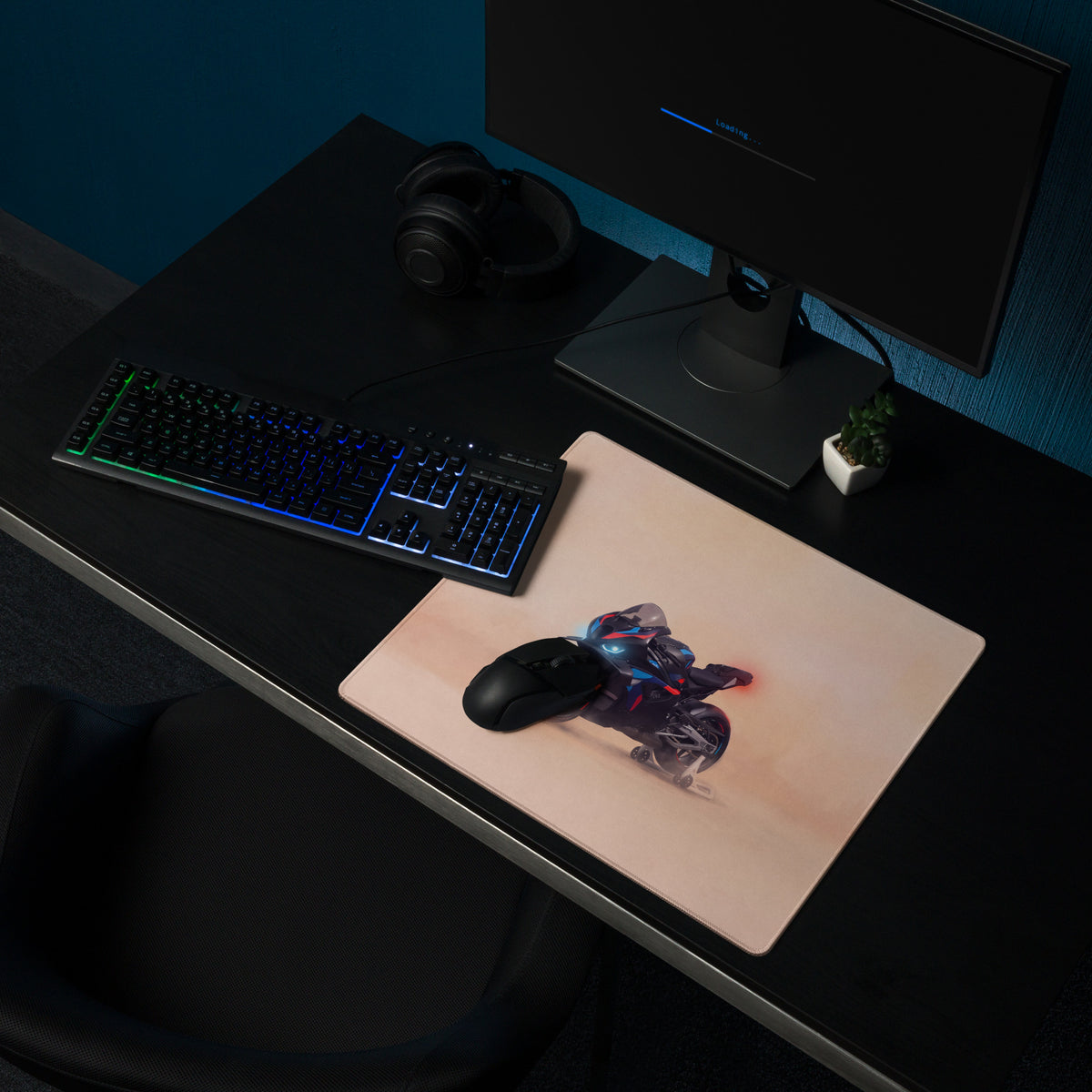 BMW M1000RR Inspired Carbon Edition Desk Mat, Dark Motorsport Gamer Mousepad