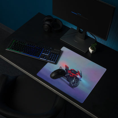 BMW S1000RR Inspired Extended Office Mousepad, Crimson Superbike Workstation Mat