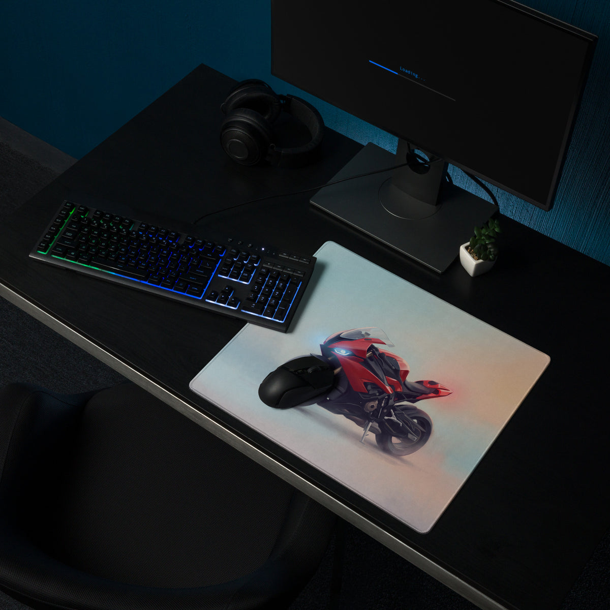 BMW S1000RR Inspired Large Gaming Desk Pad, Scarlet Superbike Keyboard Mat