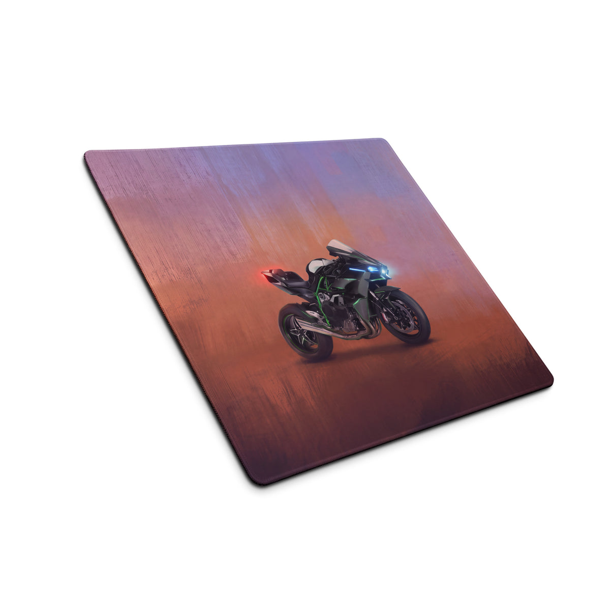 Kawasaki Ninja H2 Inspired Extended Keyboard Mat, Dark Metallic Supercharged Sportbike Desk Pad