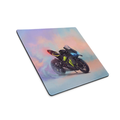 Ducati V4 Lamborghini Inspired Premium Desk Protector, Carbon and Neon Yellow Superbike Mouse Pad