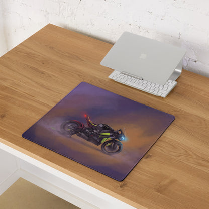Ducati Panigale V4 Lamborghini Inspired Large Gaming Mousepad, Matte Black and Lime Trackside Desk Mat