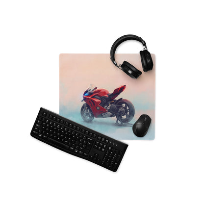 Ducati Panigale V4 Inspired Large Office Mousepad, Red Superbike Workstation Mat