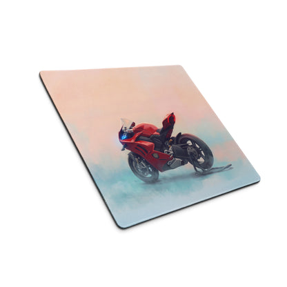 Ducati Panigale V4 Inspired Large Office Mousepad, Red Superbike Workstation Mat