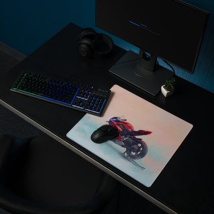 Ducati Panigale V4 Inspired Large Office Mousepad, Red Superbike Workstation Mat