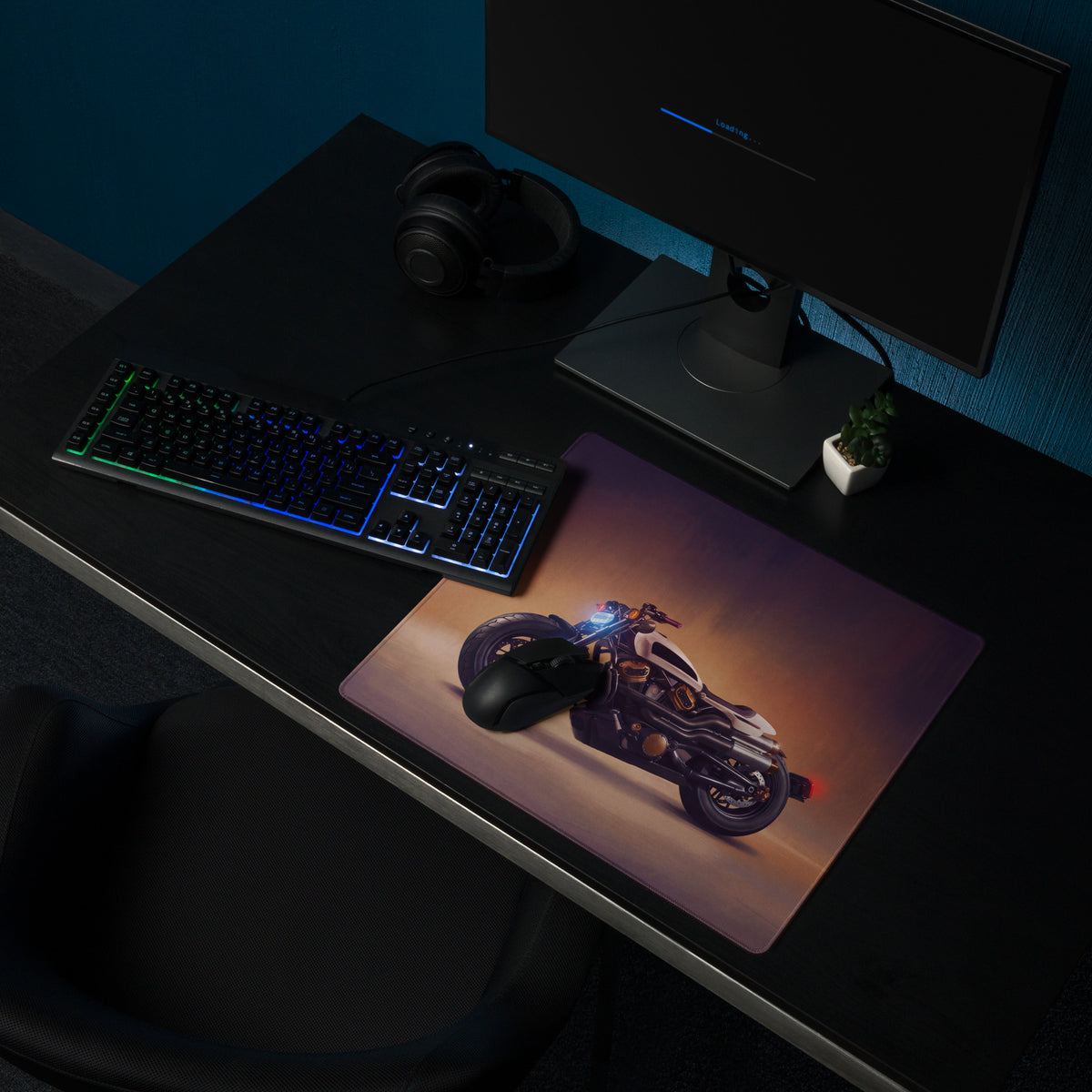 Sportster S Inspired Extended Desk Pad, Custom Cruiser Office Mouse Pad
