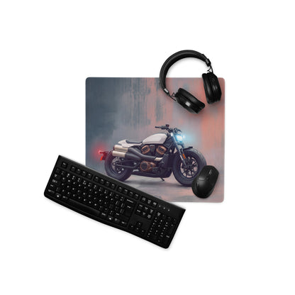 Sportster Inspired Oversized Gaming Desk Protector, American V-Twin Keyboard Mat
