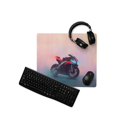 Aprilia RSV4 Inspired Extra Large Gaming Desk Mat, Red and Black Superbike Mouse Pad