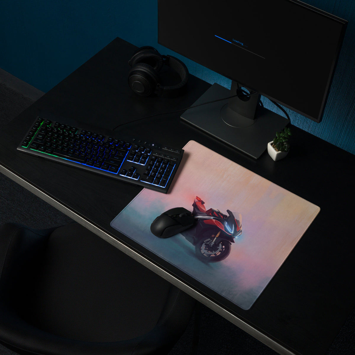 Aprilia RSV4 Inspired Extra Large Gaming Desk Mat, Red and Black Superbike Mouse Pad