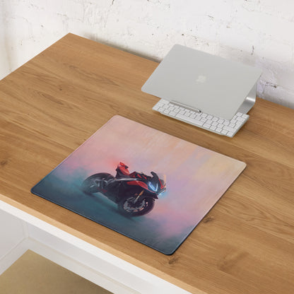Aprilia RSV4 Inspired Extra Large Gaming Desk Mat, Red and Black Superbike Mouse Pad