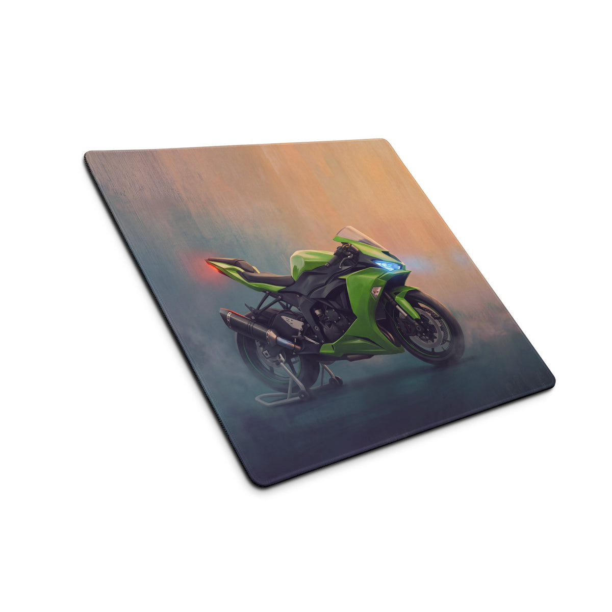 Kawasaki Ninja ZX6R Inspired Oversized Mouse Pad, Lime Green Sportbike Workspace Mat
