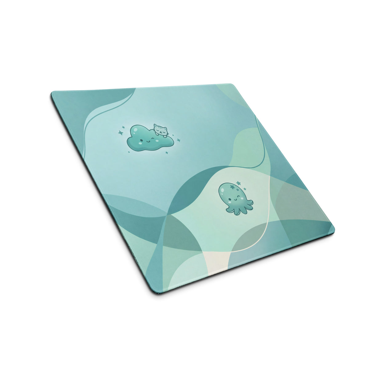 Cute Ocean Friends Gaming Mouse Pad - Blue Teal Mat For Cute Setup