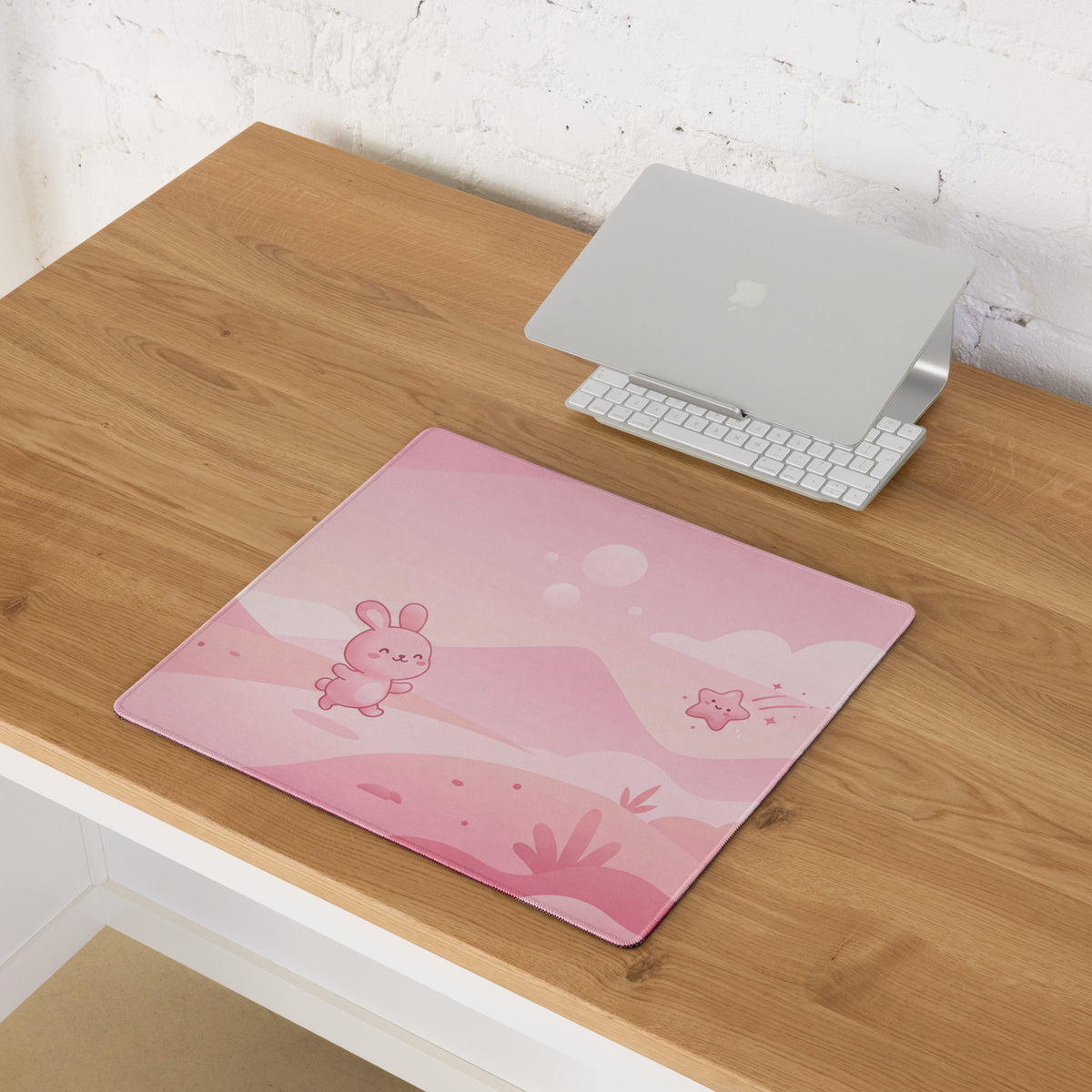 Pink Cute Gaming Mouse Pad With Cozy Clouds for Gamer Girls