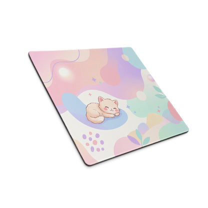 Pastel Rainbow Kitty Themed Gaming Mouse Pad