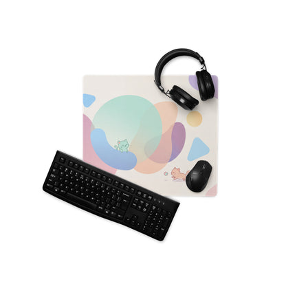 Pastel Kitty Mouse Pad Gaming Desk Mat With Cute Colors
