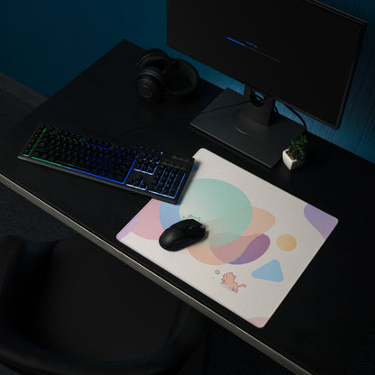 Pastel Kitty Mouse Pad Gaming Desk Mat With Cute Colors