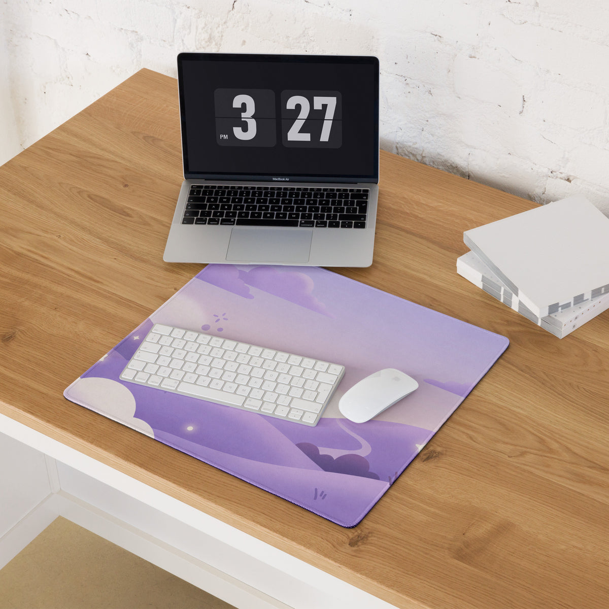 Lavender Galaxy Girl Gaming Mouse Pad Cute Theme