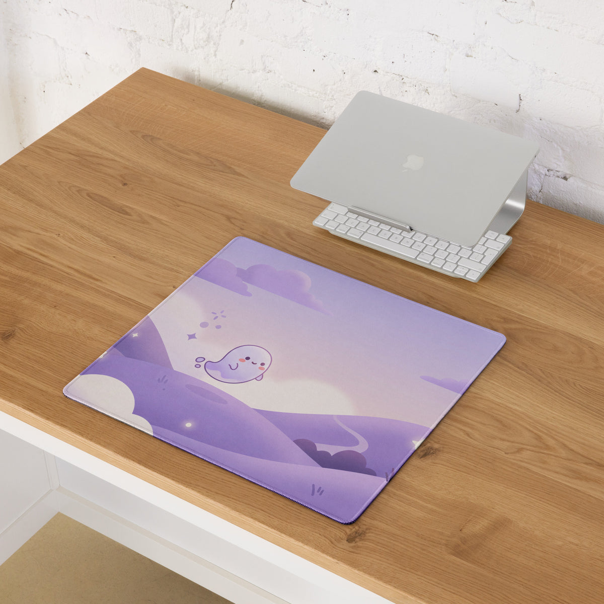 Lavender Galaxy Girl Gaming Mouse Pad Cute Theme