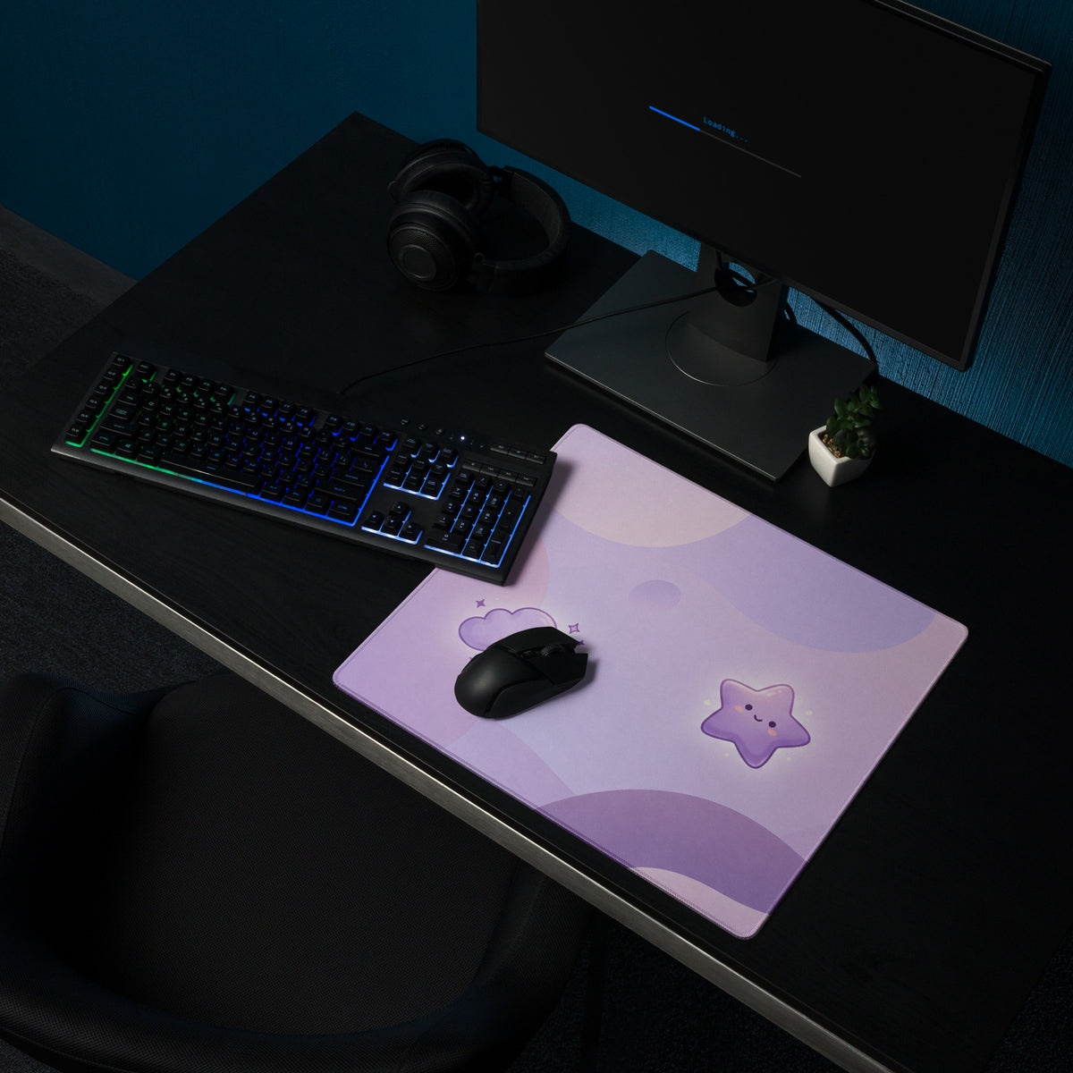 Cute Lavender Galaxy Gaming Mouse Pad