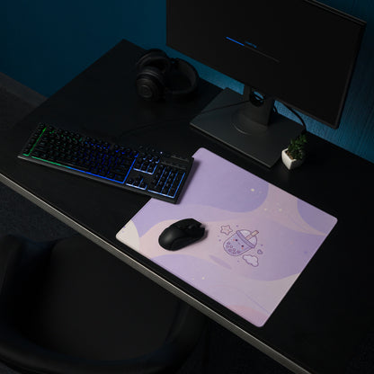 Cute Purple Galaxy Gaming Mouse Pad With Cute Stars