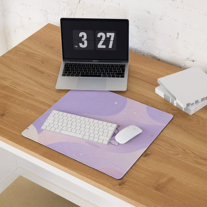 Cute Purple Galaxy Gaming Mouse Pad With Cute Stars