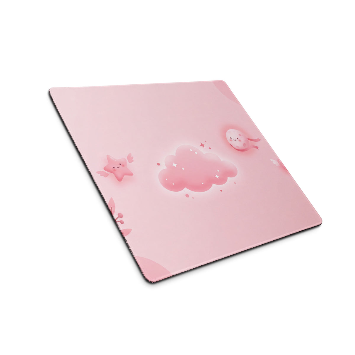 Pink Cute Galaxy Mouse Pad With Hearts And Stars