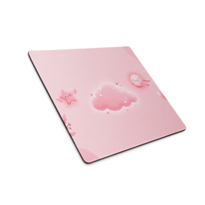 Pink Cute Galaxy Mouse Pad With Hearts And Stars