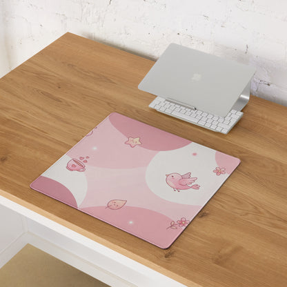 Pink Cute Cloud Hearts Gaming Mouse Pad