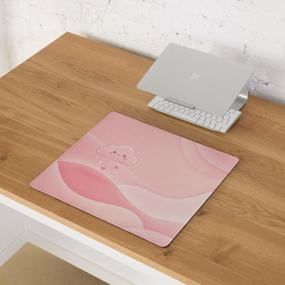 Pink Large Gaming Mouse Pad Cute Clouds And Bunnies
