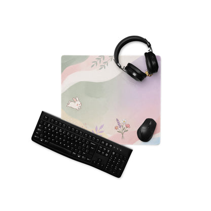 Pastel Floral Cute Gaming Mouse Pad With Bees