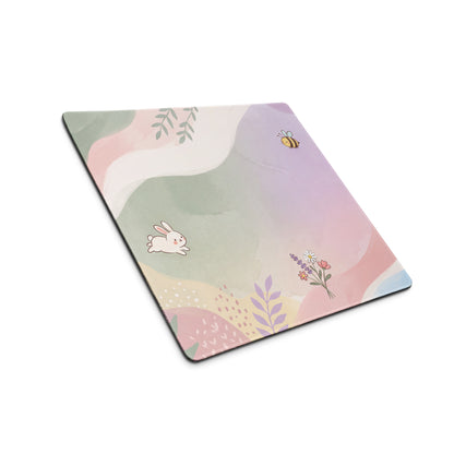 Pastel Floral Cute Gaming Mouse Pad With Bees