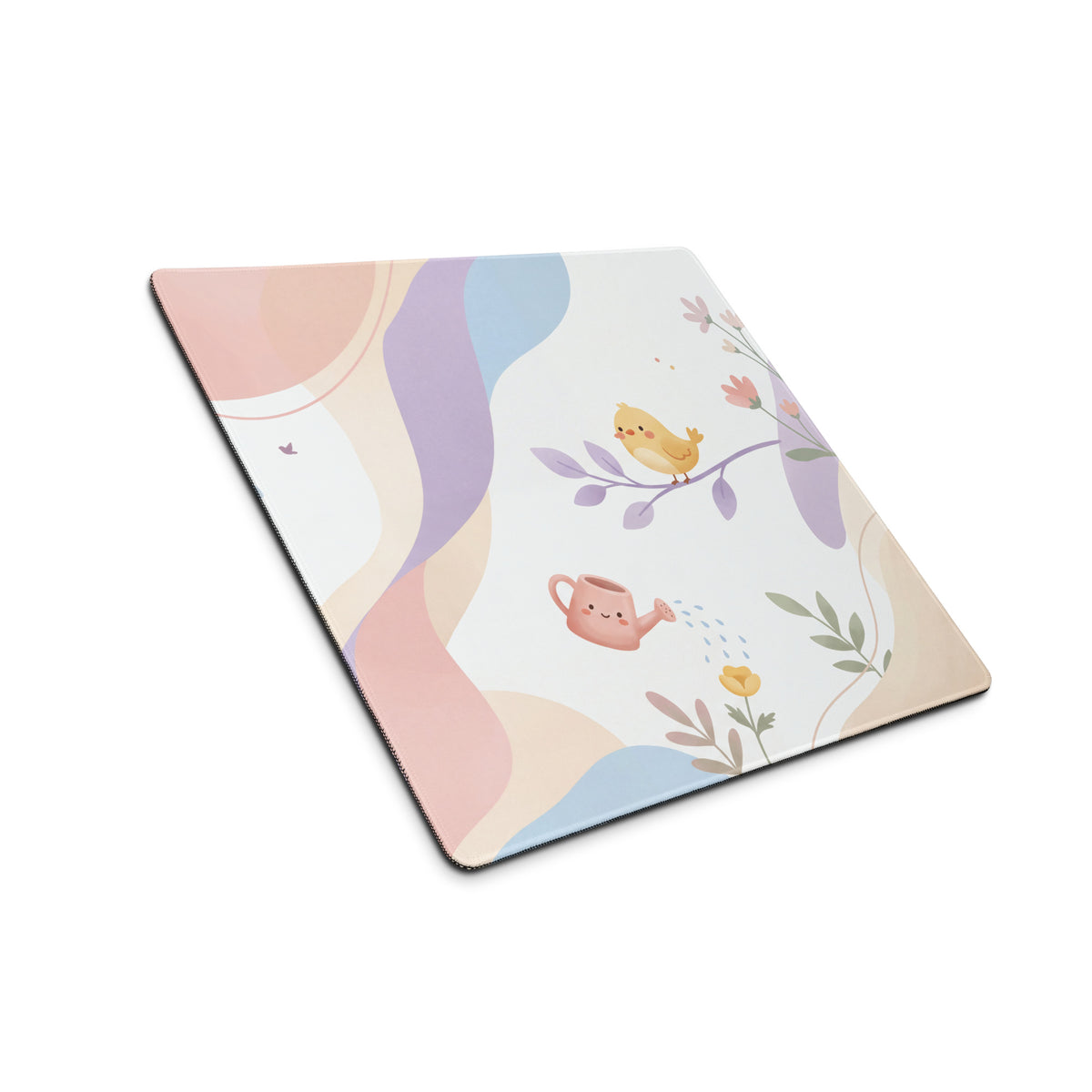 Cute Pink Rainbow Birds Gaming Mousepad
