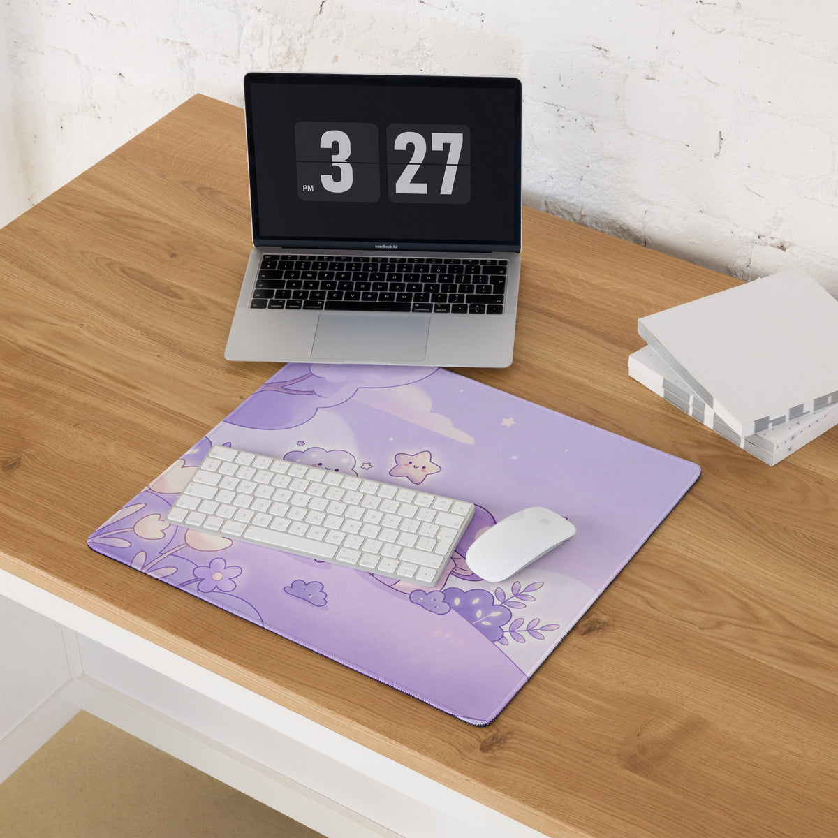 Cute Purple Galaxy Girly Gaming Mouse Pad