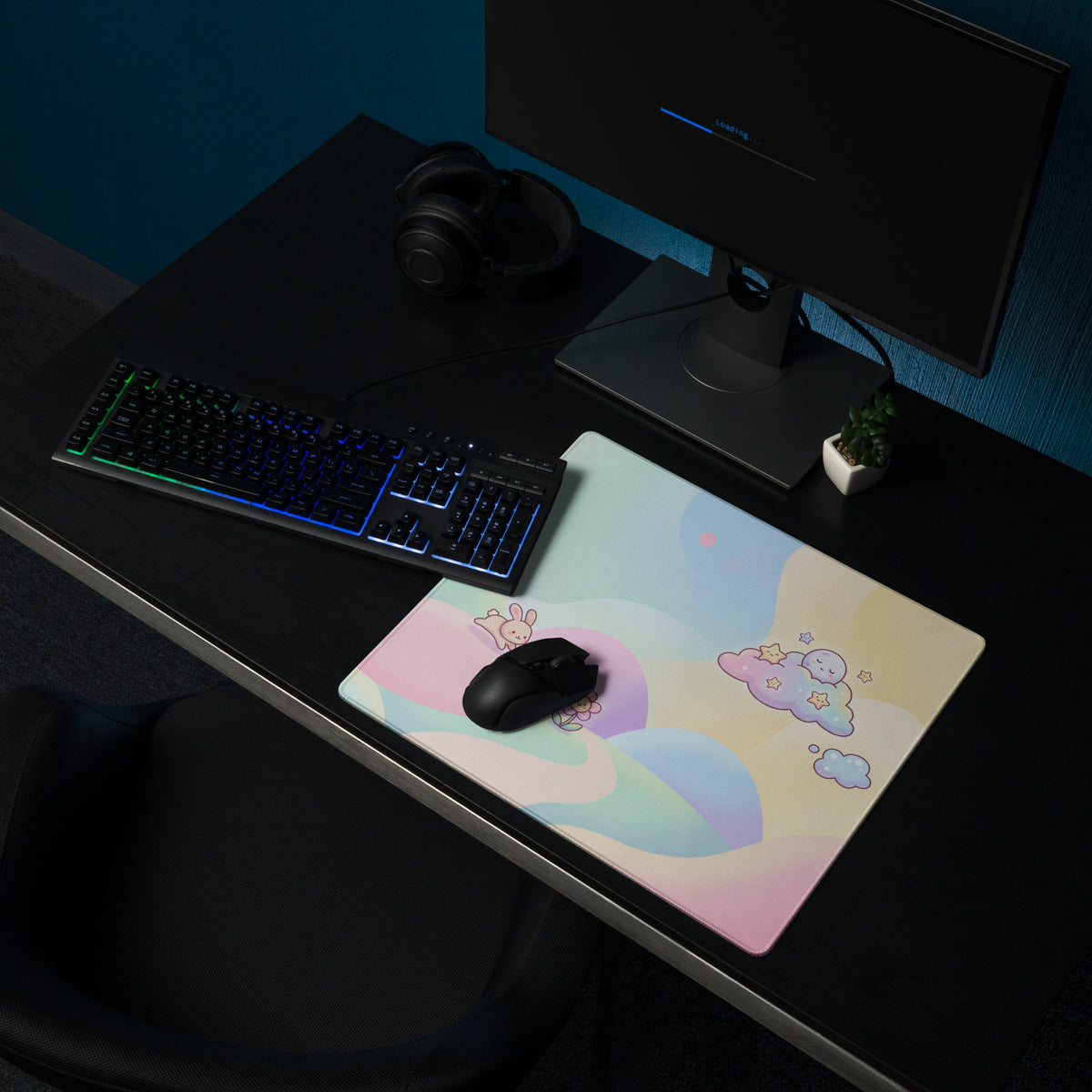 Pastel Cute Galaxy Gaming Mouse Pad
