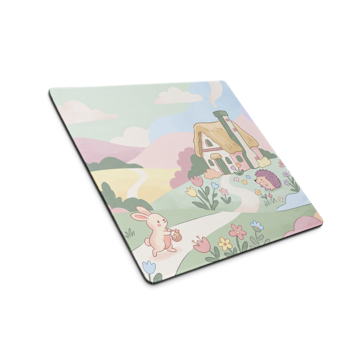 Pastel Cute Garden Mouse Pad With Soft Edges