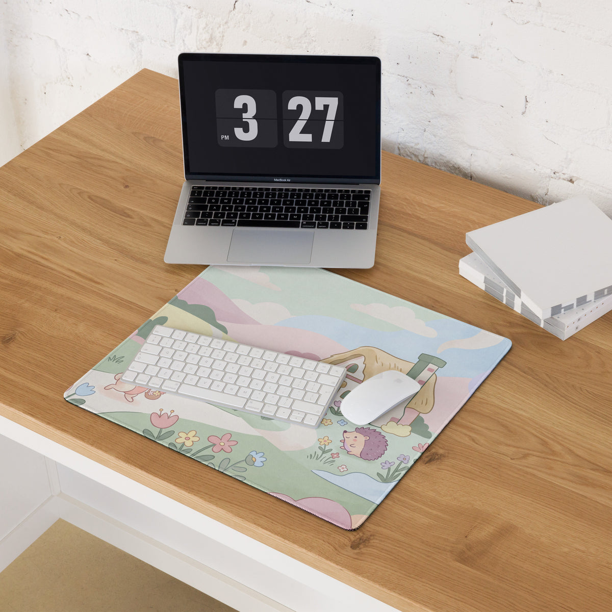 Pastel Cute Garden Mouse Pad With Soft Edges
