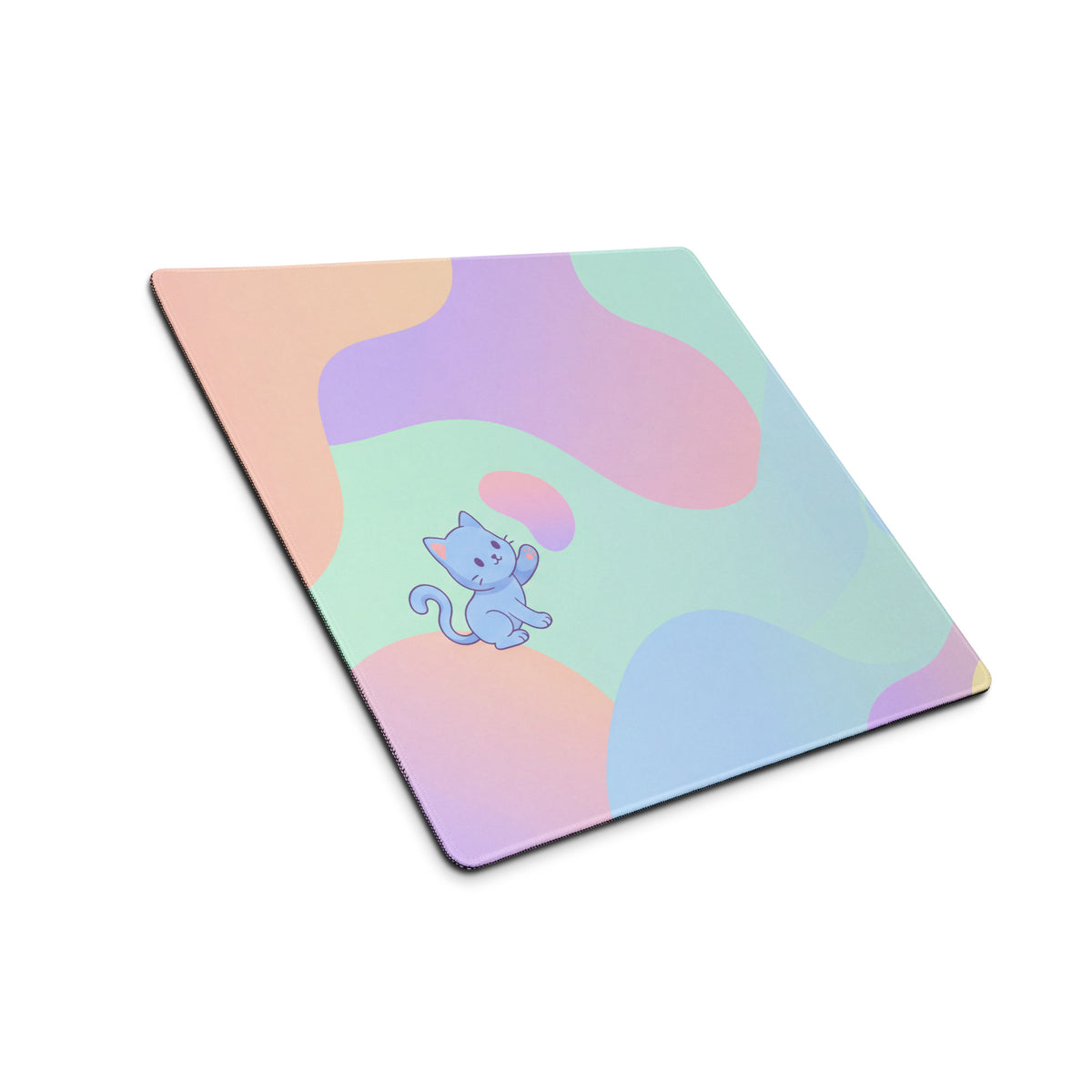Pastel Cute Cat And Bird Gaming Mouse Pad
