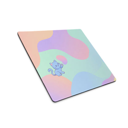 Pastel Cute Cat And Bird Gaming Mouse Pad
