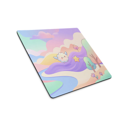 Pastel Rainbow Cute Gaming Mouse Pad With Clouds