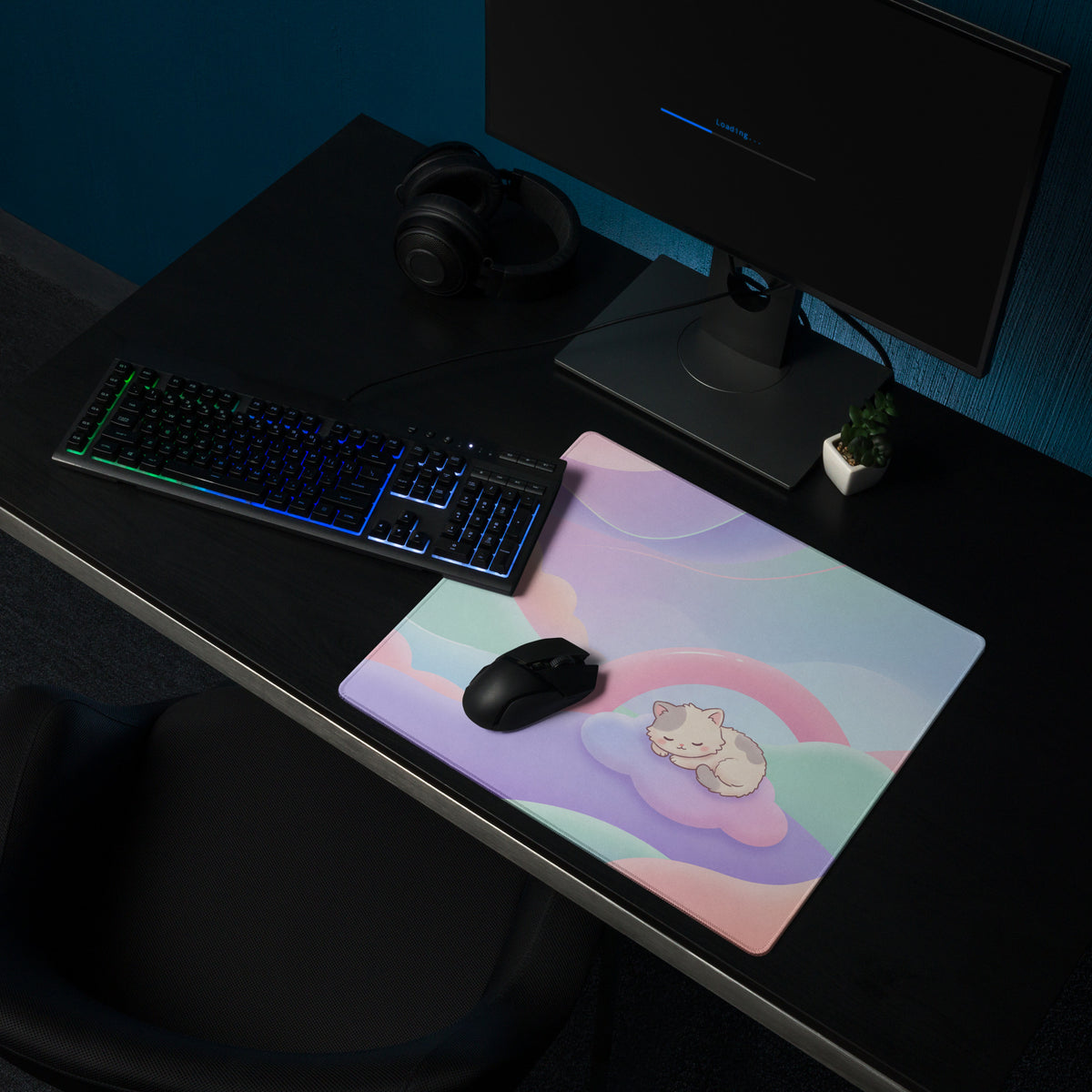 Pastel Rainbow Cute Gaming Mouse Pad