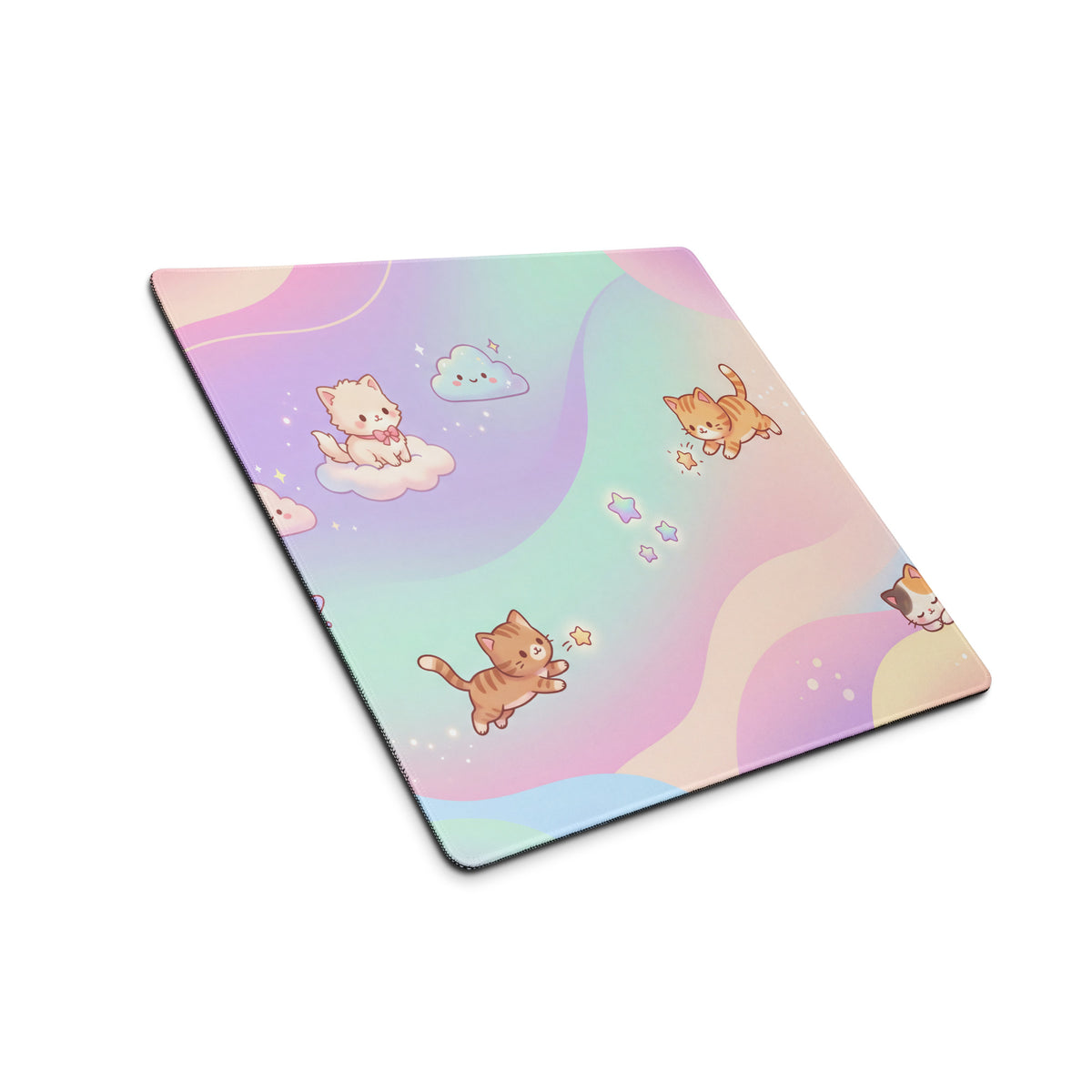 Pastel Cute Cats Rainbow Gaming Mouse Pad