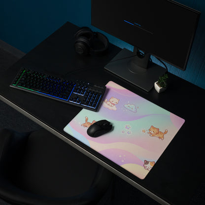 Pastel Cute Cats Rainbow Gaming Mouse Pad