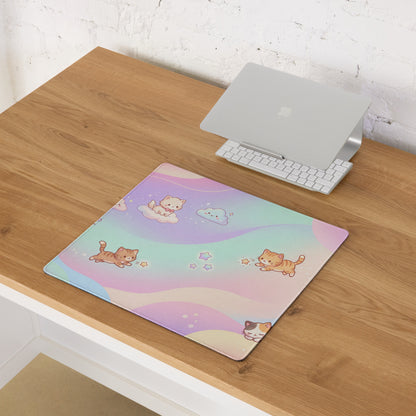 Pastel Cute Cats Rainbow Gaming Mouse Pad