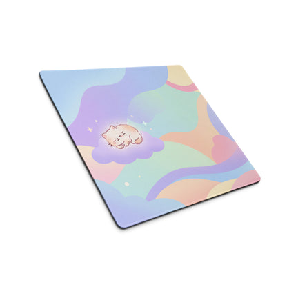 Pastel Cute Cats Gaming Mouse Pad Rainbow Clouds