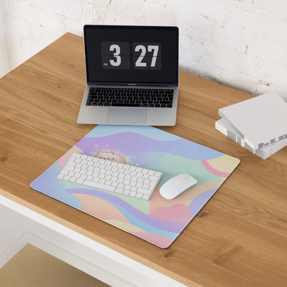 Pastel Cute Cats Gaming Mouse Pad Rainbow Clouds